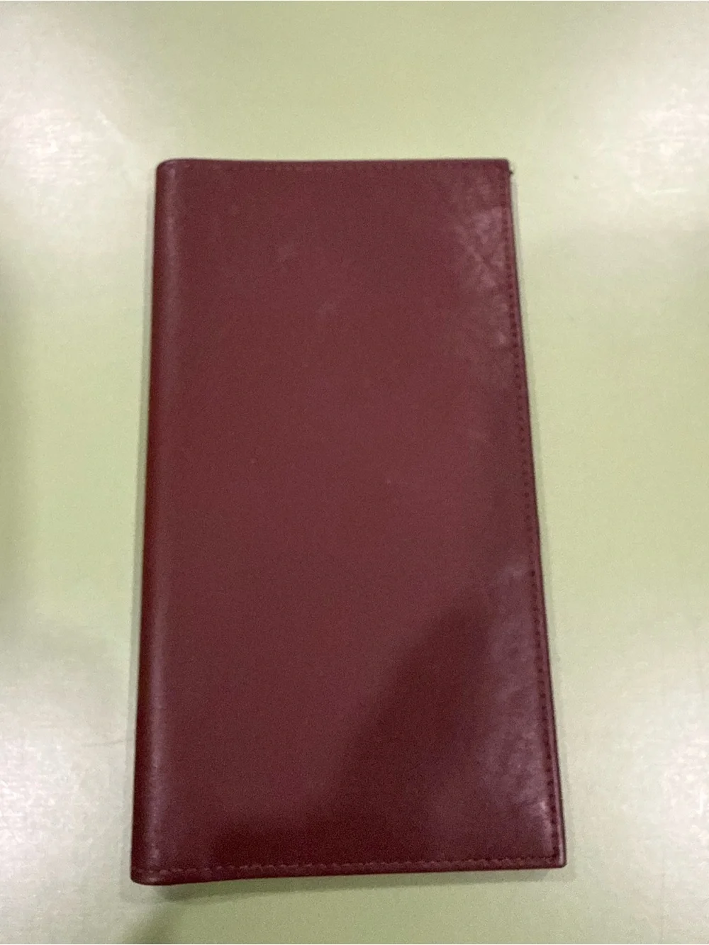 Leather Long Wallet Organizer in Burgundy